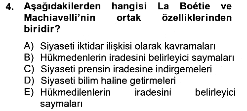 Siyasi Düşünceler Tarihi 2012-2013 Dönem Sonu Sınavı - 4. soru