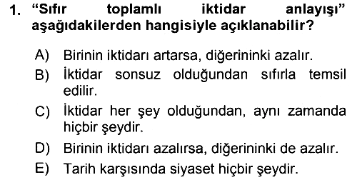 Siyasi Düşünceler Tarihi 2015-2016 Dönem Sonu Sınavı - 1. soru