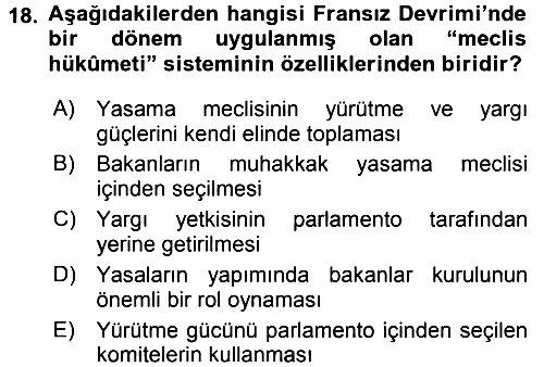 Siyasi Düşünceler Tarihi 2016-2017 Dönem Sonu Sınavı - 18. soru