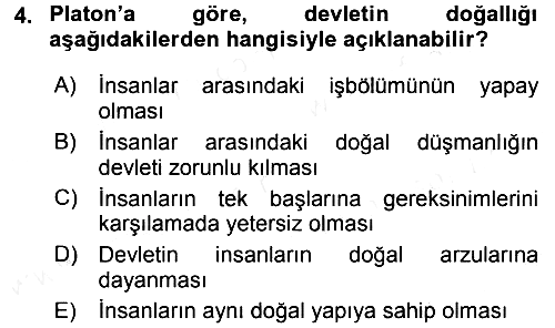 Siyasi Düşünceler Tarihi 2017-2018 Dönem Sonu Sınavı - 4. soru