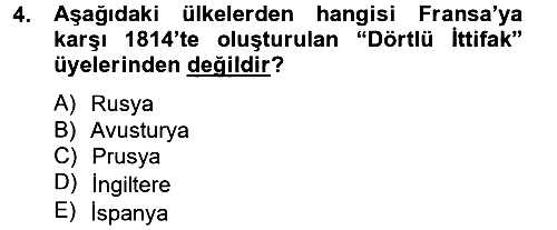 Siyasi Tarih 2012-2013 Ara Sınav - 4. soru