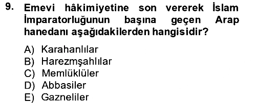 Türk İdare Tarihi 2013-2014 Ara Sınav - 9. soru