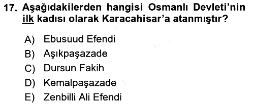 Türk İdare Tarihi 2018-2019 Ara Sınav - 17. soru