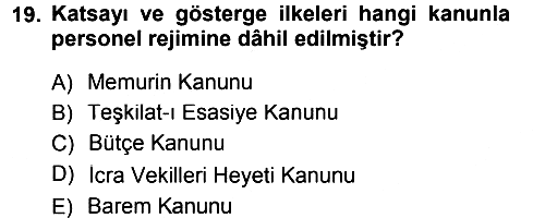 Türk İdare Tarihi 2013-2014 Tek Ders Sınavı - 19. soru