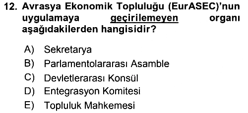 Uluslararası Örgütler 2016-2017 3 Ders Sınavı - 12. soru