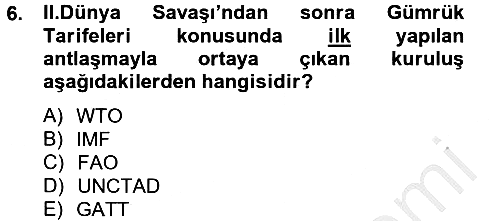 Uluslararası Örgütler 2012-2013 Dönem Sonu Sınavı - 6. soru