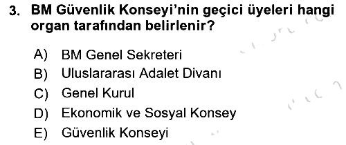 Uluslararası Örgütler 2023-2024 Dönem Sonu Sınavı - 3. soru