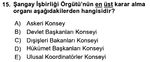 Uluslararası Örgütler 2025-2026 Dönem Sonu Sınavı - 15. soru