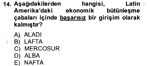 Uluslararası Örgütler 2013-2014 Tek Ders Sınavı - 14. soru