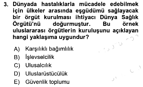 Uluslararası Örgütler 2024-2025 Yaz Okulu Sınavı - 3. soru