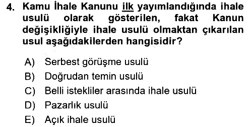 Yerel Yönetimler 2017-2018 3 Ders Sınavı - 4. soru