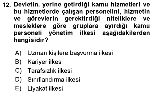Yerel Yönetimler 2018-2019 3 Ders Sınavı - 12. soru