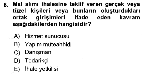 Yerel Yönetimler 2018-2019 Ara Sınav - 8. soru