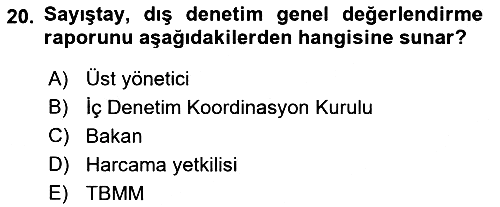 Yerel Yönetimler 2018-2019 Ara Sınav - 20. soru