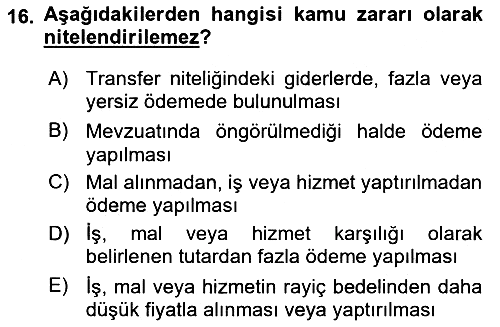 Yerel Yönetimler 2023-2024 Ara Sınav - 16. soru