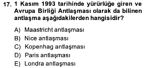 Yerel Yönetimler 2013-2014 Dönem Sonu Sınavı - 17. soru