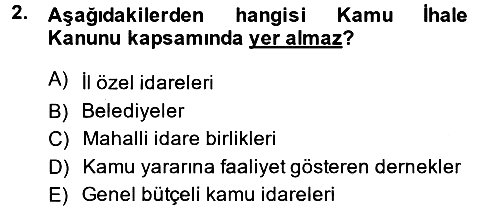 Yerel Yönetimler 2014-2015 Dönem Sonu Sınavı - 2. soru
