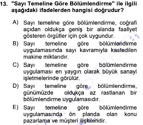 Yönetim Bilimi 1 2015-2016 Ara Sınav - 13. soru