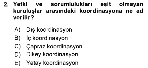 Yönetim Bilimi 1 2024-2025 Dönem Sonu Sınavı - 2. soru