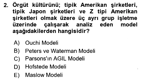 Yönetim Bilimi 1 2021-2022 Yaz Okulu Sınavı - 2. soru