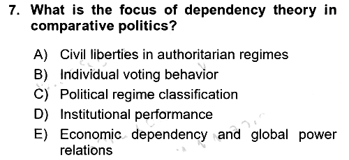 Comparative Political systems 2024-2025 Ara Sınav - 7. soru