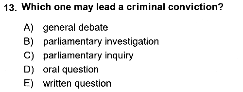 Constitutional Law 2022-2023 Yaz Okulu Sınavı - 13. soru