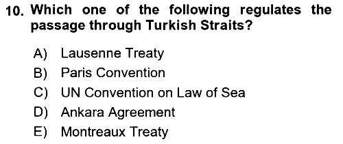 International Law 2024-2025 Yaz Okulu Sınavı - 10. soru