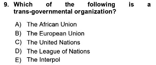 International Organization And Global Governance 2021-2022 Ara Sınav - 9. soru