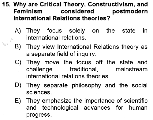 Introduction to International Relations 2023-2024 Ara Sınav - 15. soru