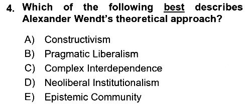 Introduction to International Relations 2018-2019 Yaz Okulu Sınavı - 4. soru