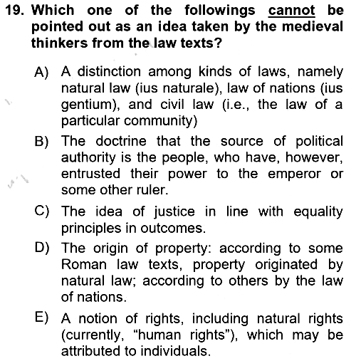 Political Thought 2023-2024 Ara Sınav - 19. soru