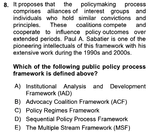 Public Policy 2023-2024 Ara Sınav - 8. soru