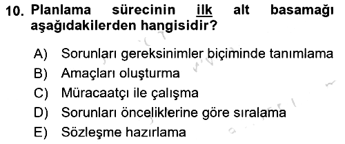 Bireylerle Sosyal Hizmet 2021-2022 Ara Sınav - 10. soru