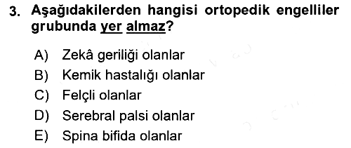 Engellilerle Sosyal Hizmet 2018-2019 Dönem Sonu Sınavı - 3. soru