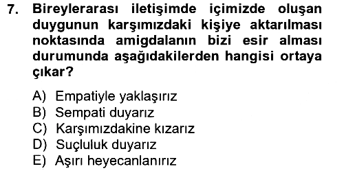Etkili İletişim Teknikleri 2012-2013 Ara Sınav - 7. soru