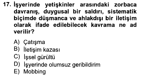 Etkili İletişim Teknikleri 2012-2013 Ara Sınav - 17. soru