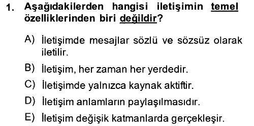 Etkili İletişim Teknikleri 2013-2014 Ara Sınav - 1. soru