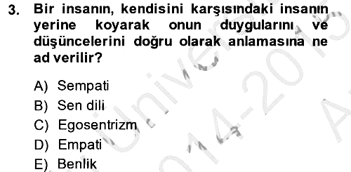Etkili İletişim Teknikleri 2014-2015 Ara Sınav - 3. soru
