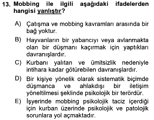 Etkili İletişim Teknikleri 2017-2018 Ara Sınav - 13. soru