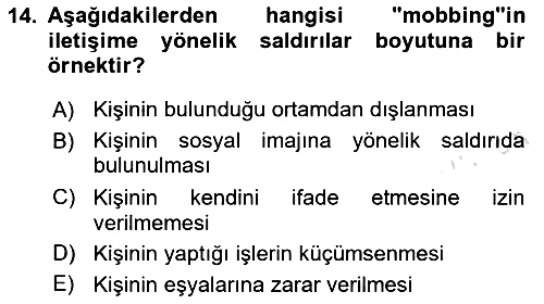 Etkili İletişim Teknikleri 2023-2024 Ara Sınav - 14. soru