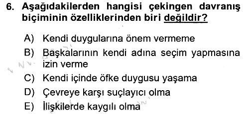 Etkili İletişim Teknikleri 2015-2016 Dönem Sonu Sınavı - 6. soru
