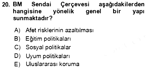 Göç Ve Göçmen Sorunları 2018-2019 Ara Sınav - 20. soru