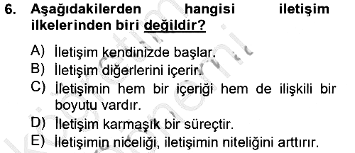 Görüşme Teknikleri 2012-2013 Ara Sınav - 6. soru