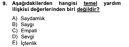 Görüşme Teknikleri 2012-2013 Ara Sınav - 9. soru