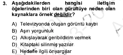 Görüşme Teknikleri 2013-2014 Ara Sınav - 3. soru