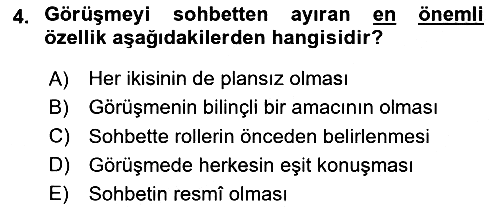 Görüşme Teknikleri 2025-2026 Ara Sınav - 4. soru