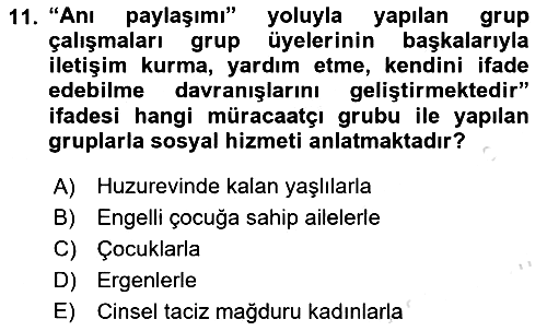 Gruplarla Sosyal Hizmet 2021-2022 Ara Sınav - 11. soru