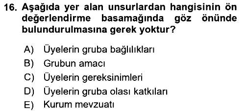 Gruplarla Sosyal Hizmet 2021-2022 Ara Sınav - 16. soru
