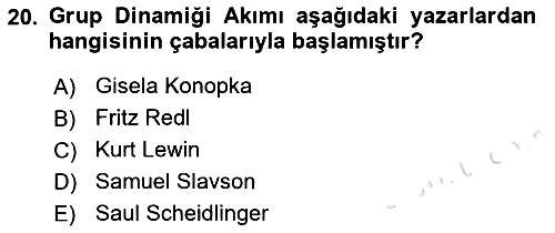 Gruplarla Sosyal Hizmet 2023-2024 Ara Sınav - 20. soru