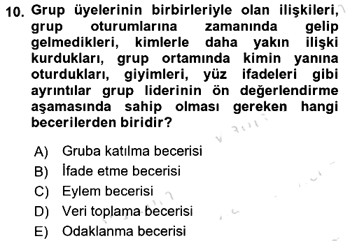 Gruplarla Sosyal Hizmet 2022-2023 Dönem Sonu Sınavı - 10. soru
